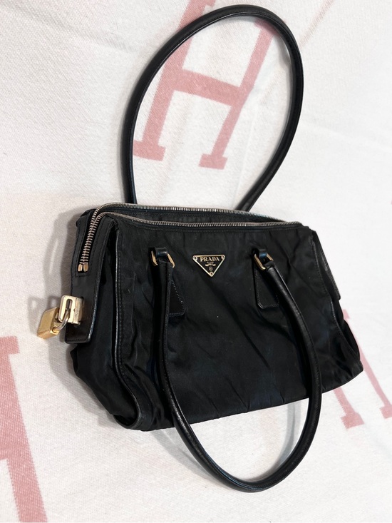 Prada Handbags - PRADA!⭐️Black Nylon and leather Bag with Gold Hardware